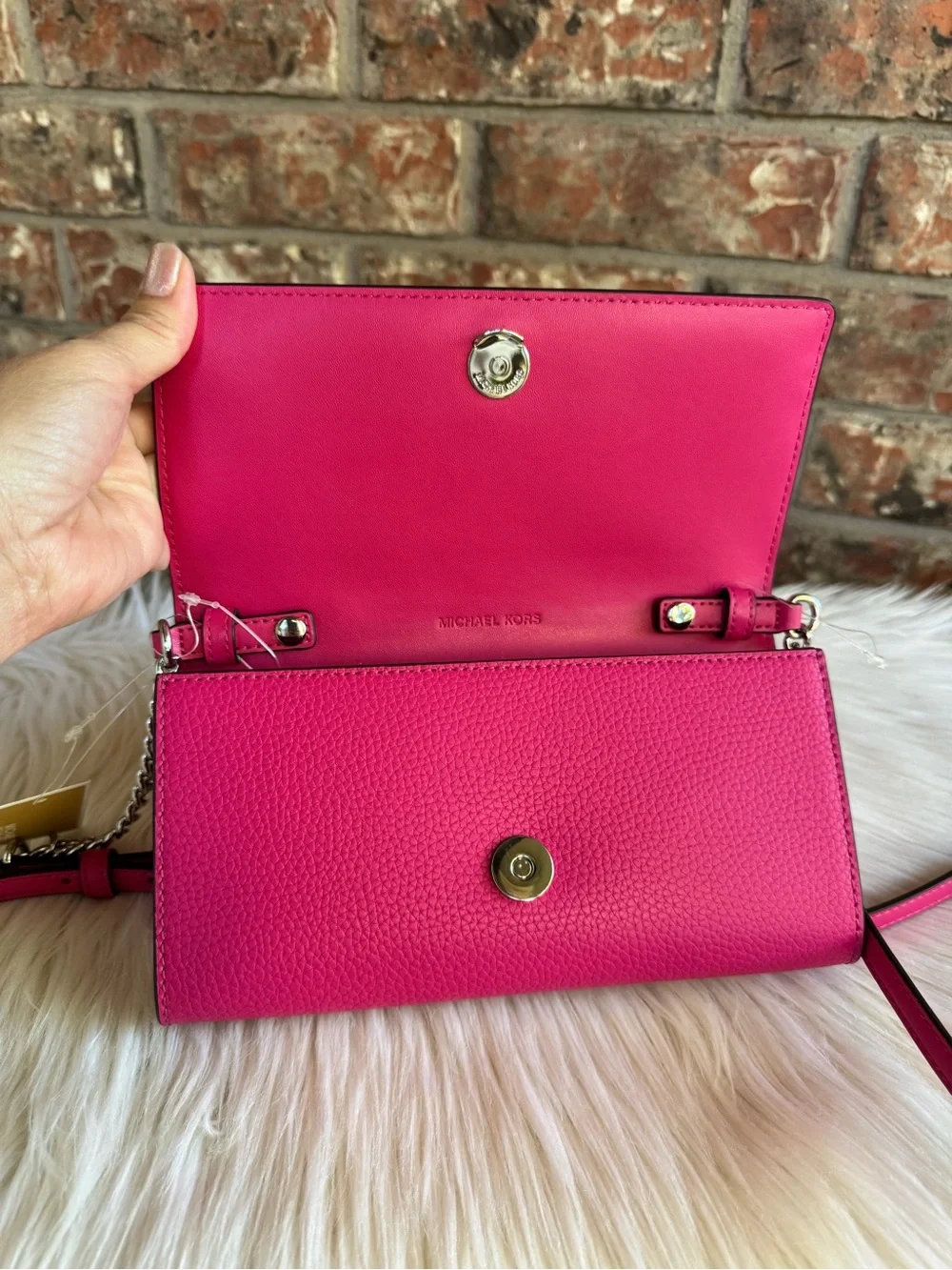 Michael Kors Pink Pebbled Leather Crossbody Bag